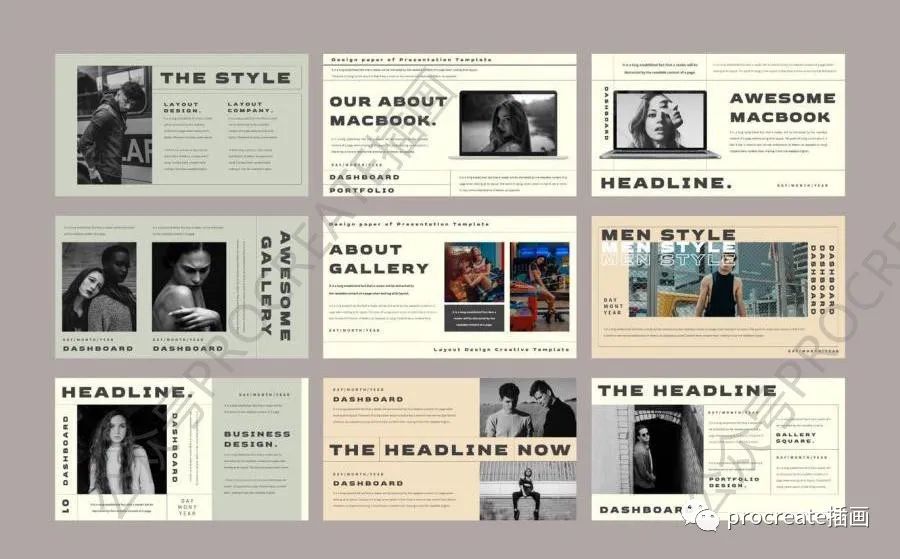 图片[4]-独特大标题复古设计的ppt文稿模板【0481】-procreatechahua