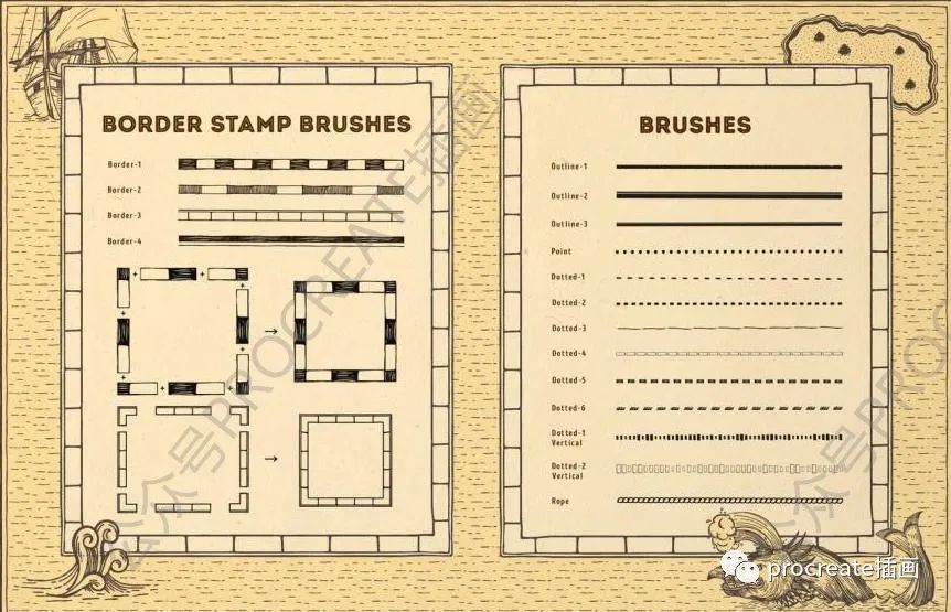 图片[4]-97款航海路线图地图元素的Procreate笔刷【0483】-procreatechahua