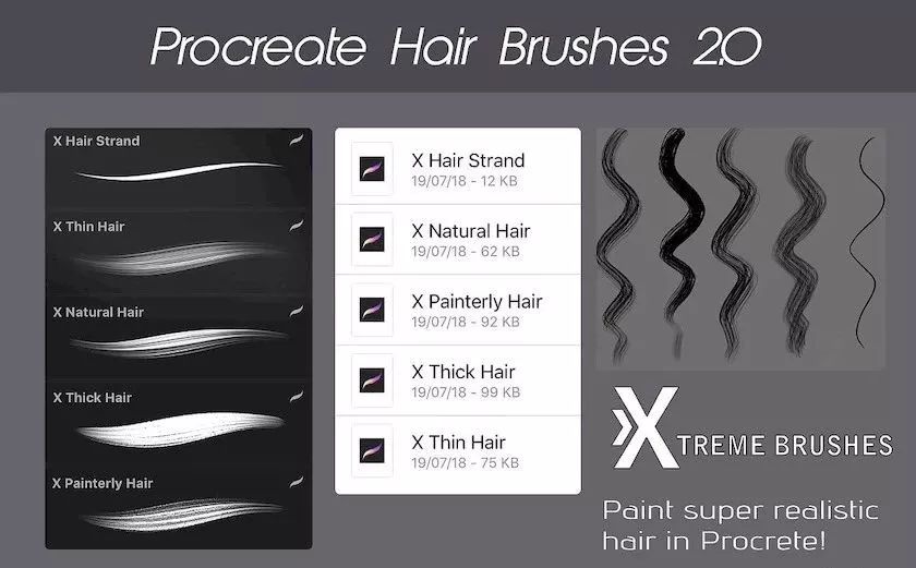 图片[4]-18款逼真的动漫人物Procreate头发笔刷【0051】-procreatechahua