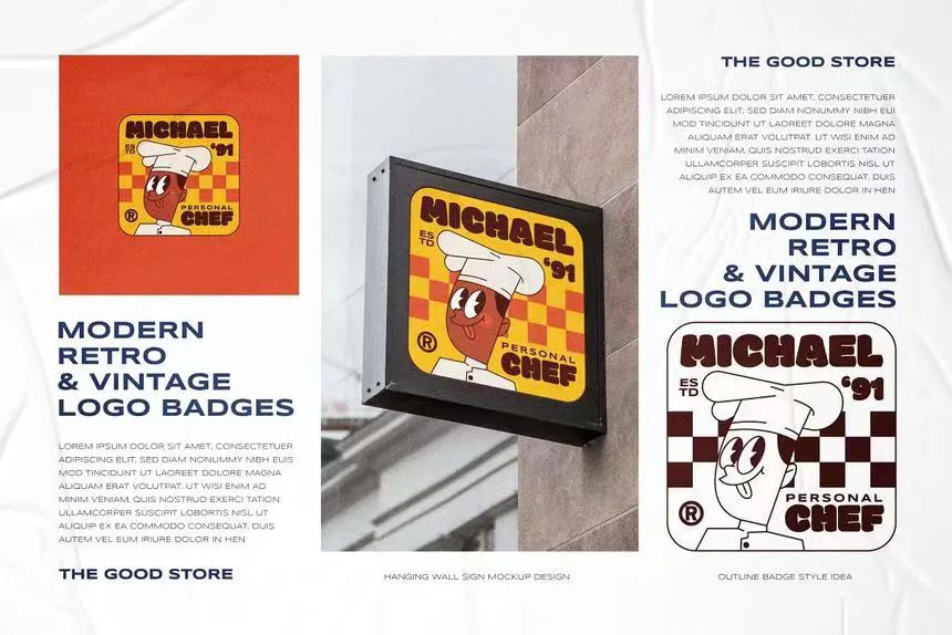 图片[4]-现代设计复古插画风格的logo标志设计模板素材包【0583】-procreatechahua