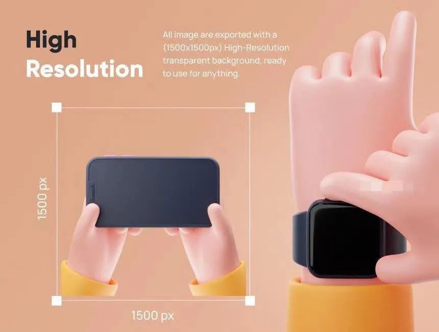 图片[4]-可爱的3D人物手持电子设备的ui设计展示样机【0588】-procreatechahua