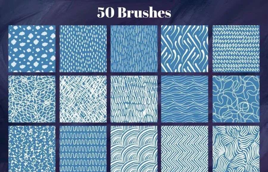 图片[4]-复古奇妙风格的手绘背景图案Procreate笔刷【0596】-procreatechahua