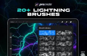 20+款高品质的闪电形状图案的Procreate笔刷【0607】-procreatechahua