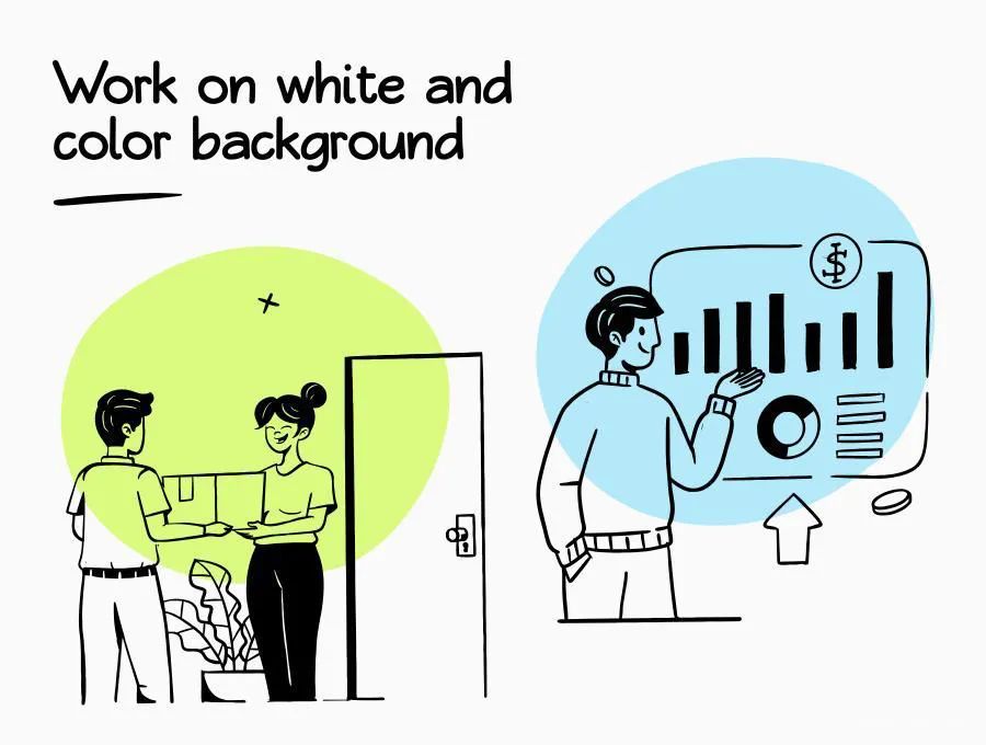 图片[4]-手绘风格的电商主题人物矢量插画素材【0628】-procreatechahua