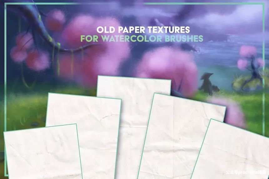 图片[4]-15款日本风格的Procreate水彩笔刷+5张旧纹理的背景纸张【0056】-procreatechahua