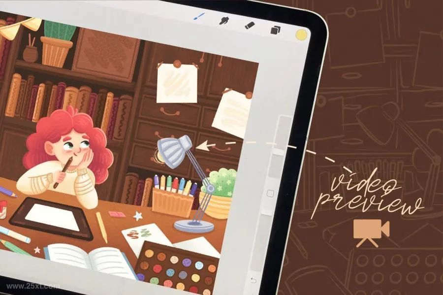 图片[4]-15款儿童插画创作的procreate纹理笔刷和色卡【0672】-procreatechahua