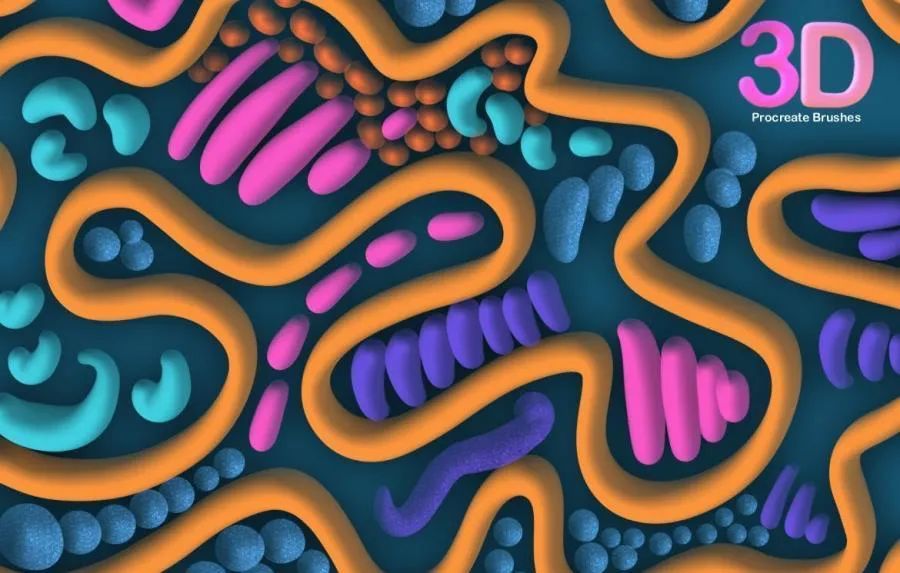 图片[4]-独特有趣的3D立体感Procreate艺术字笔刷【0727】-procreatechahua