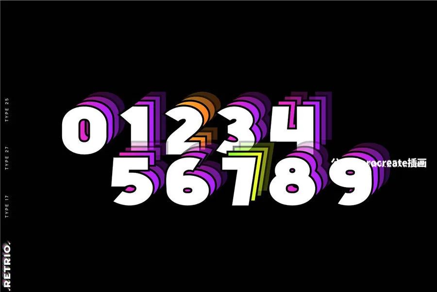 图片[4]-Y2K迷幻酸性错位感重叠设计的英文无衬线装饰svg字体【0764】-procreatechahua