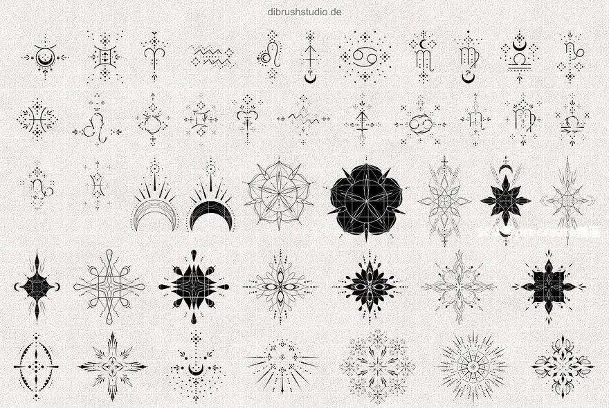 图片[4]-神秘的西方魔法占卜图腾元素Procreate绘画图案笔刷【0778】-procreatechahua