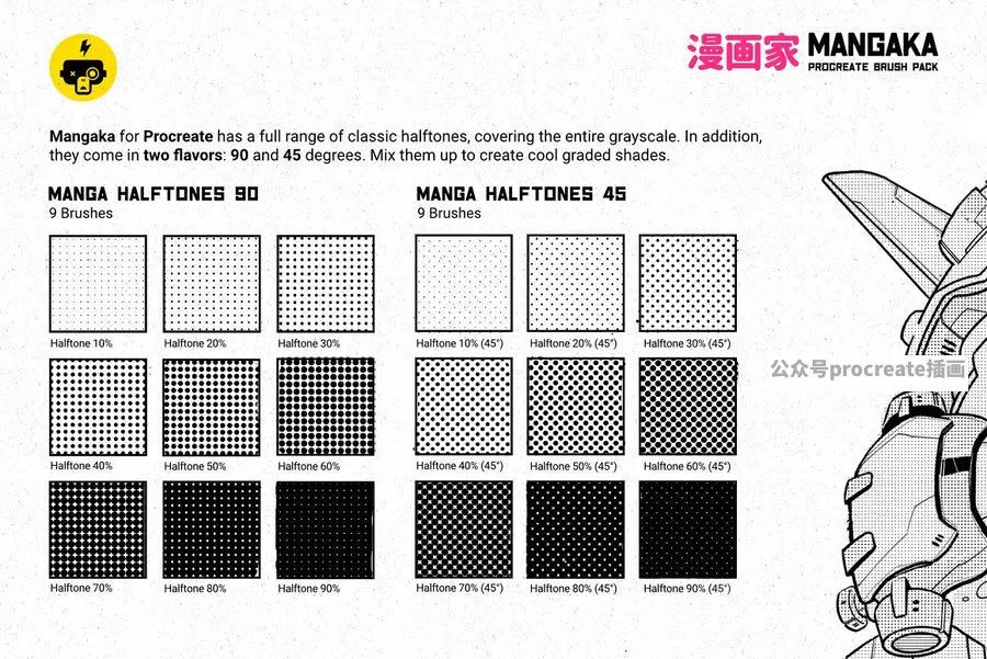 图片[4]-一套水彩漫画风格的Procreate笔刷和色板设计素材包【0784】-procreatechahua