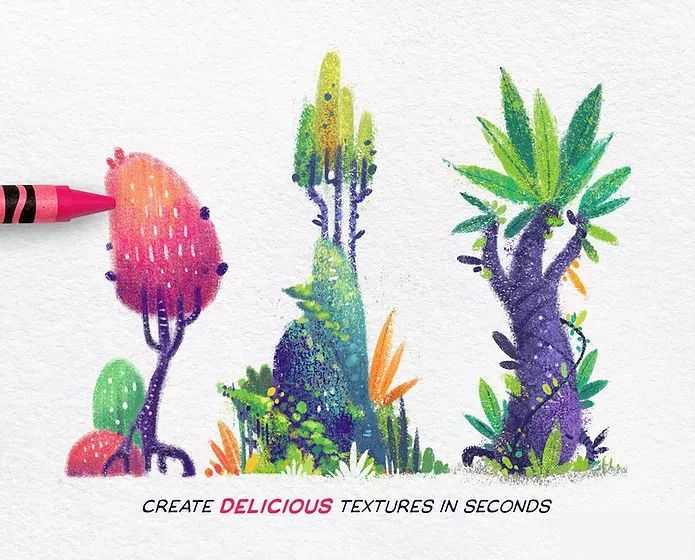 图片[2]-15款油画棒笔刷ipad绘画儿童插画风格附送29色卡+纹理纸张【0014】-procreatechahua