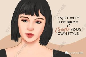 20款数字人像插画的Photoshop笔刷【0336】-procreatechahua