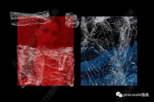 各种塑料破碎材质肌理PS笔刷【0362】-procreatechahua