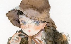 手绘水彩少女人物插画教程【0368】-procreatechahua