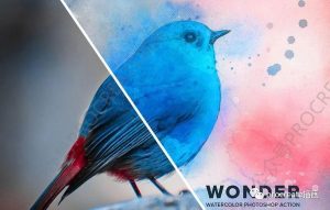 将照片处理成奇幻朦胧水彩晕染效果的PS动作插件【0416】-procreatechahua