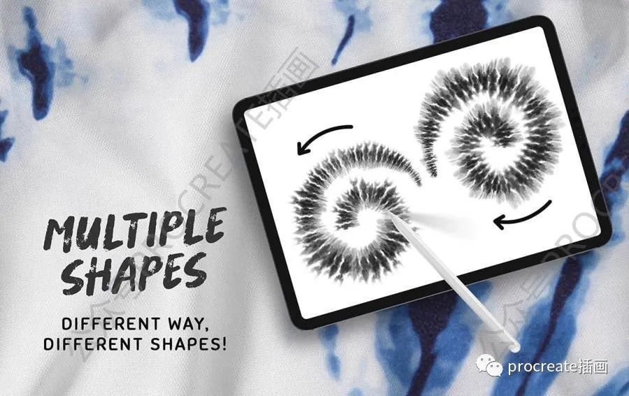 图片[1]-逼真的扎染传统染色工艺procreate笔刷【0430】-procreatechahua