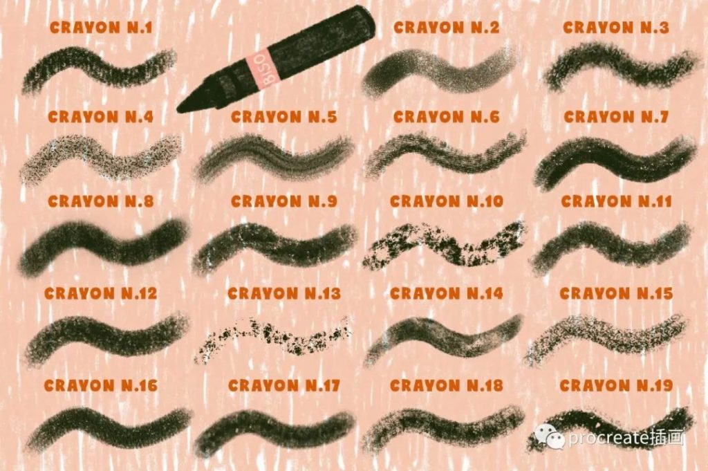 图片[5]-25款复古风蜡笔质感的procreate笔刷【0225】-procreatechahua