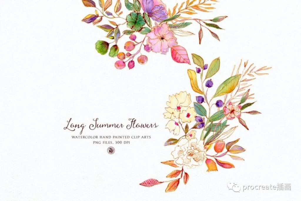 图片[5]-时尚简约清新手绘水彩水墨水粉植物花朵花卉插画大集合​【0234】-procreatechahua