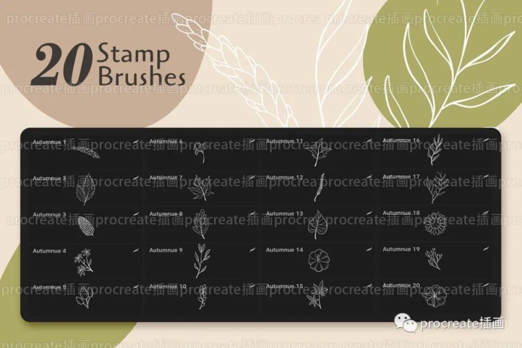 图片[5]-一套秋季元素的procreate画笔笔刷【0264】-procreatechahua