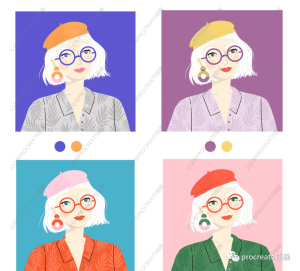 卡通procreate插画教程+色卡+笔刷+素材【0479】-procreatechahua