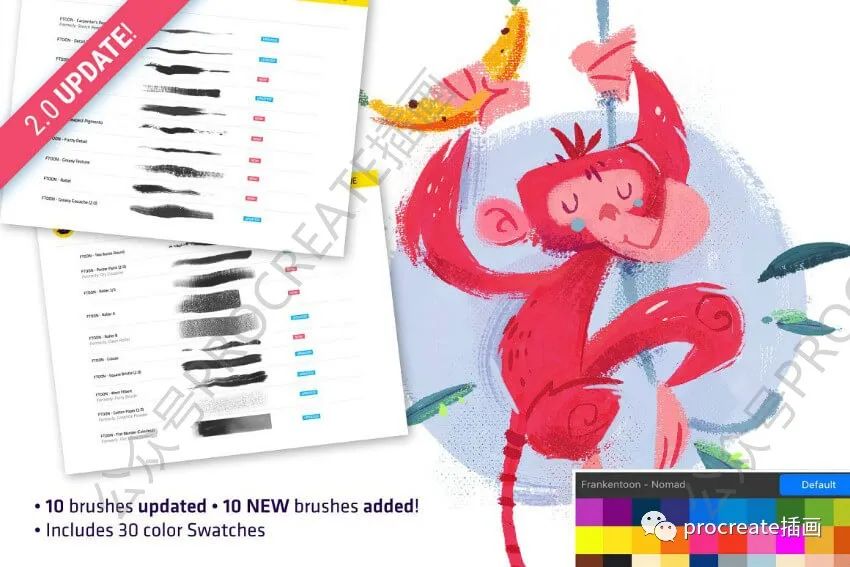 图片[5]-20款干画笔儿童插画procreate笔刷包含色卡【0311】-procreatechahua