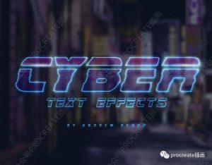 炫酷的赛博朋克文字效果图层样式素材【0369】-procreatechahua