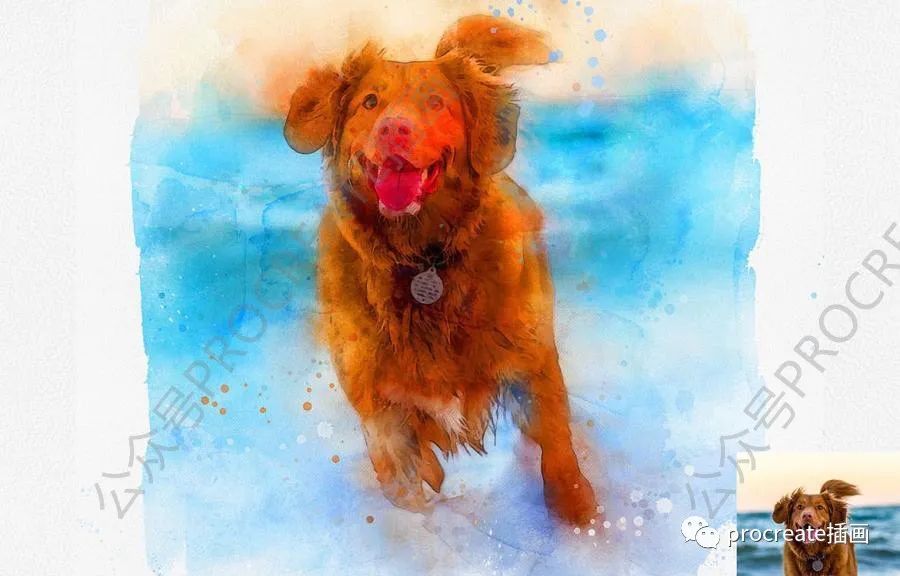 图片[5]-将照片处理成奇幻朦胧水彩晕染效果的PS动作插件【0416】-procreatechahua