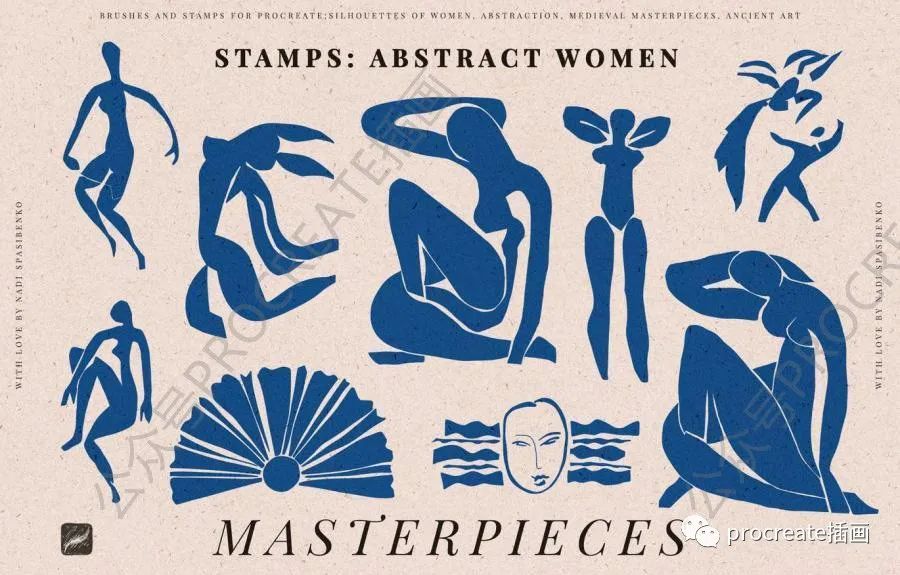 图片[5]-抽象手绘艺术风格的中世纪古埃及罗马主题图案ps笔刷（支持procreate）【0436】-procreatechahua