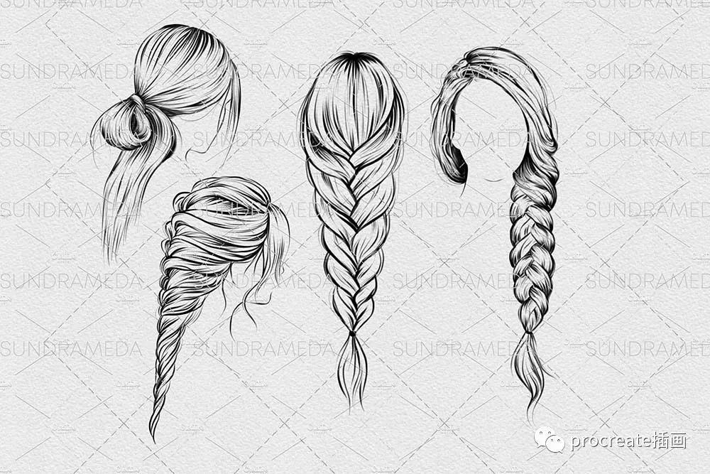 图片[5]-女性发型Procreate印章笔刷【0440】-procreatechahua