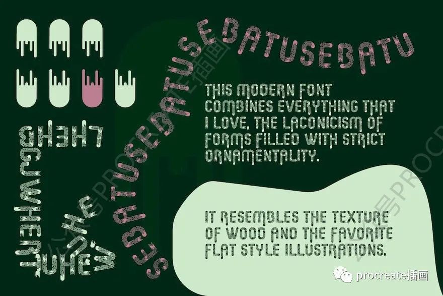 图片[5]-木材纹理效果的英文无衬线字体【0469】-procreatechahua