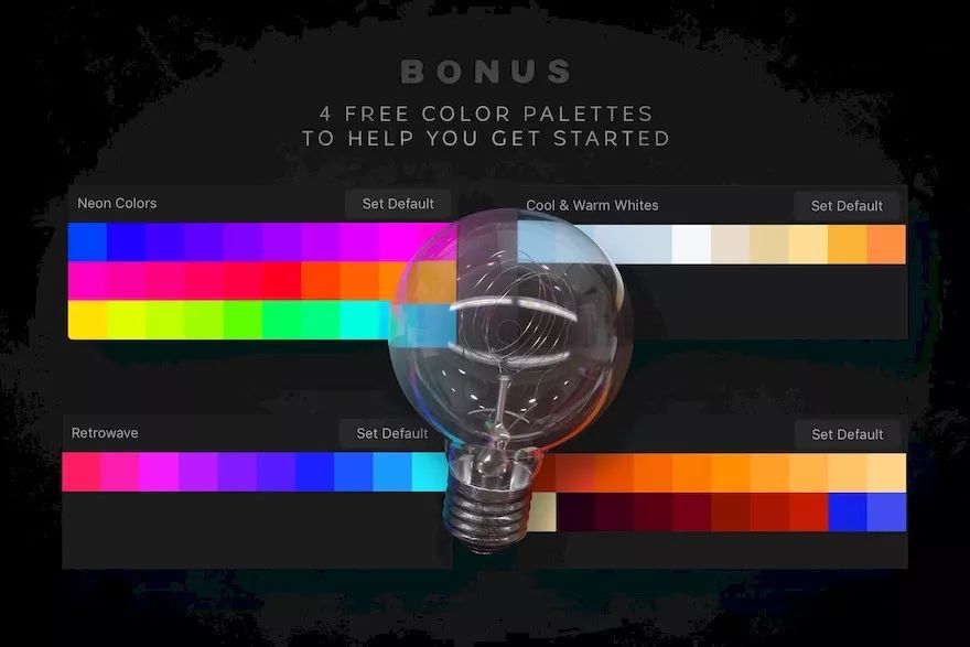 图片[5]-火焰霓虹灯光效果的procreate笔刷及配套色卡【0044】-procreatechahua