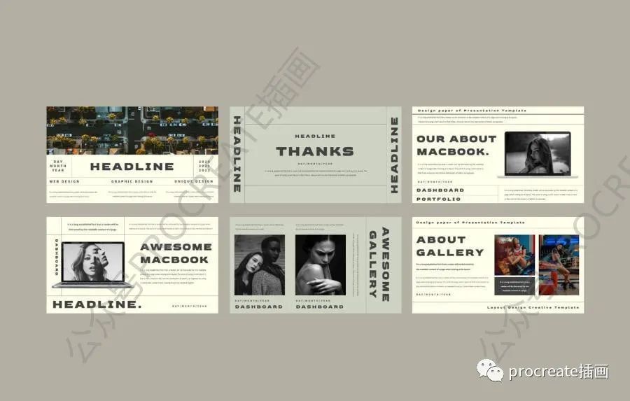 图片[5]-独特大标题复古设计的ppt文稿模板【0481】-procreatechahua