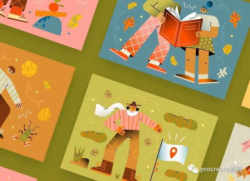 图片[5]-彩色的现代涂鸦卡通人物角色矢量插画素材【0501】-procreatechahua