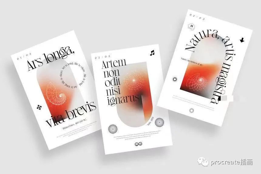 图片[5]-欧普艺术风格的抽象几何形状和渐变色颗粒纹理图片素材包【0545】-procreatechahua