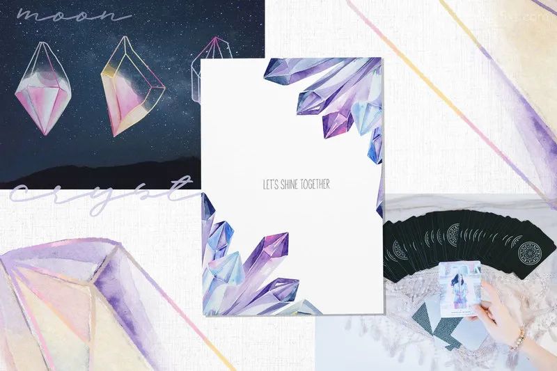 图片[5]-漂亮的水晶钻石手绘水彩png插画元素素材【0563】-procreatechahua