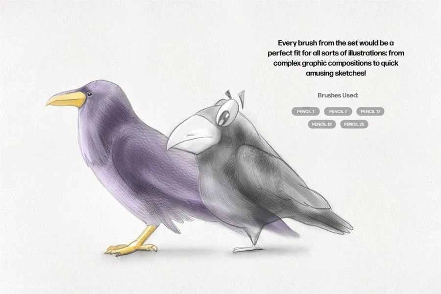 图片[5]-25个基础铅笔素描艺术手绘效果的procreate笔刷【0573】-procreatechahua
