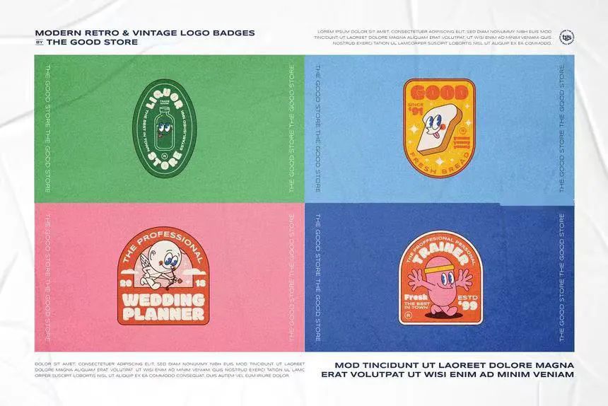 图片[5]-现代设计复古插画风格的logo标志设计模板素材包【0583】-procreatechahua