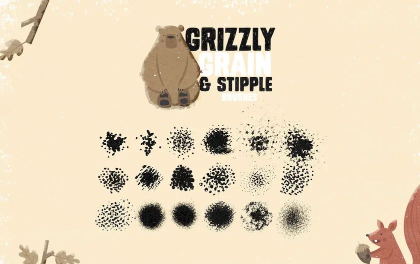 图片[5]-复古阴影纹理效果粗糙颗粒ps笔刷素材【0591】-procreatechahua