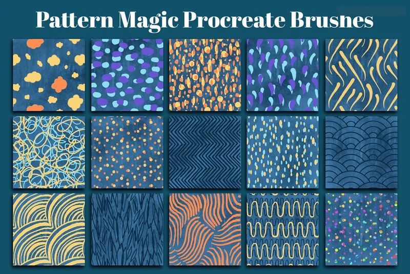 图片[5]-复古奇妙风格的手绘背景图案Procreate笔刷【0596】-procreatechahua