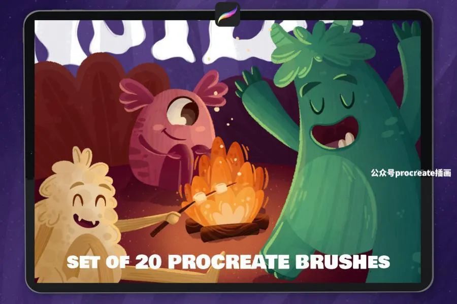 图片[5]-带色卡的儿童读物绘本插画创作Procreate毛怪笔刷套装【0736】-procreatechahua