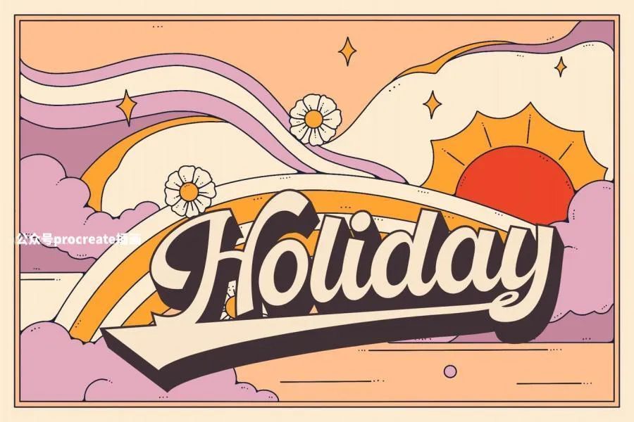 图片[5]-70年代怀旧复古风格的手写立体英文海报字体【0750】-procreatechahua