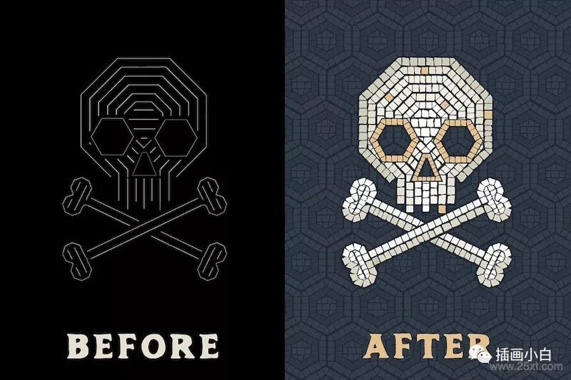 图片[5]-复古马赛克瓷砖纹理效果的ai笔刷【0066】-procreatechahua