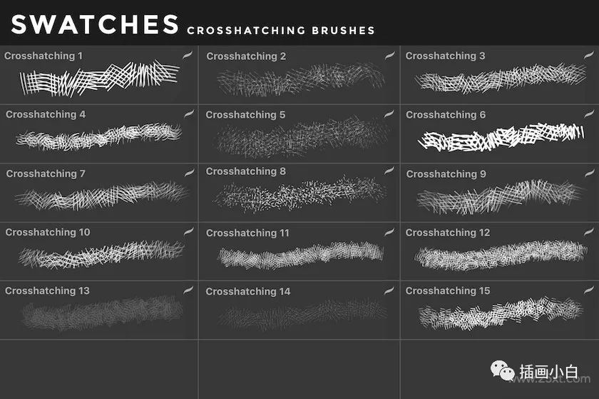 图片[5]-15款交叉阴影线条的Procreate笔刷【0086】-procreatechahua