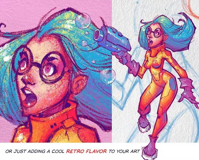 图片[3]-15款油画棒笔刷ipad绘画儿童插画风格附送29色卡+纹理纸张【0014】-procreatechahua