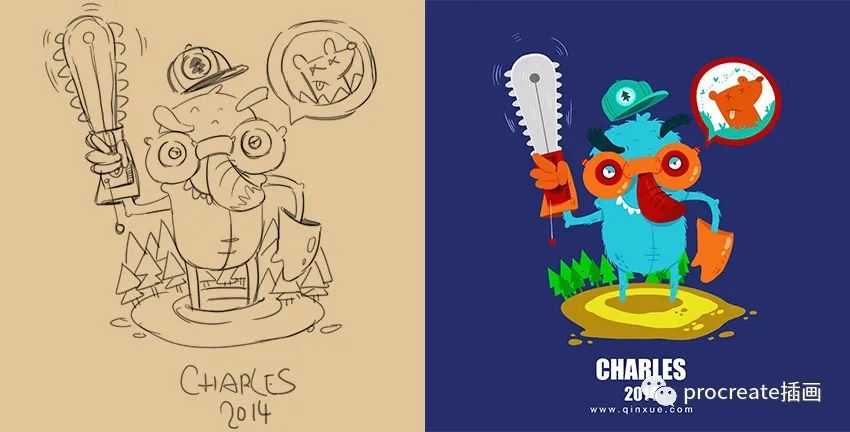 图片[7]-Q版欧美扁平风插画教程+Q版人物辅助线procreate笔刷【0132】-procreatechahua