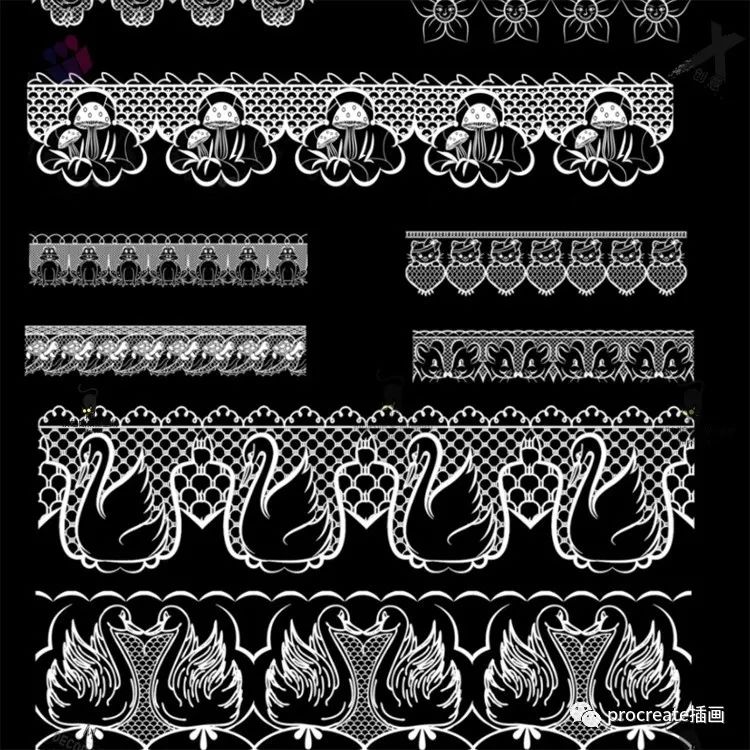 图片[4]-140款蕾丝花边图案procreate笔刷【0135】-procreatechahua