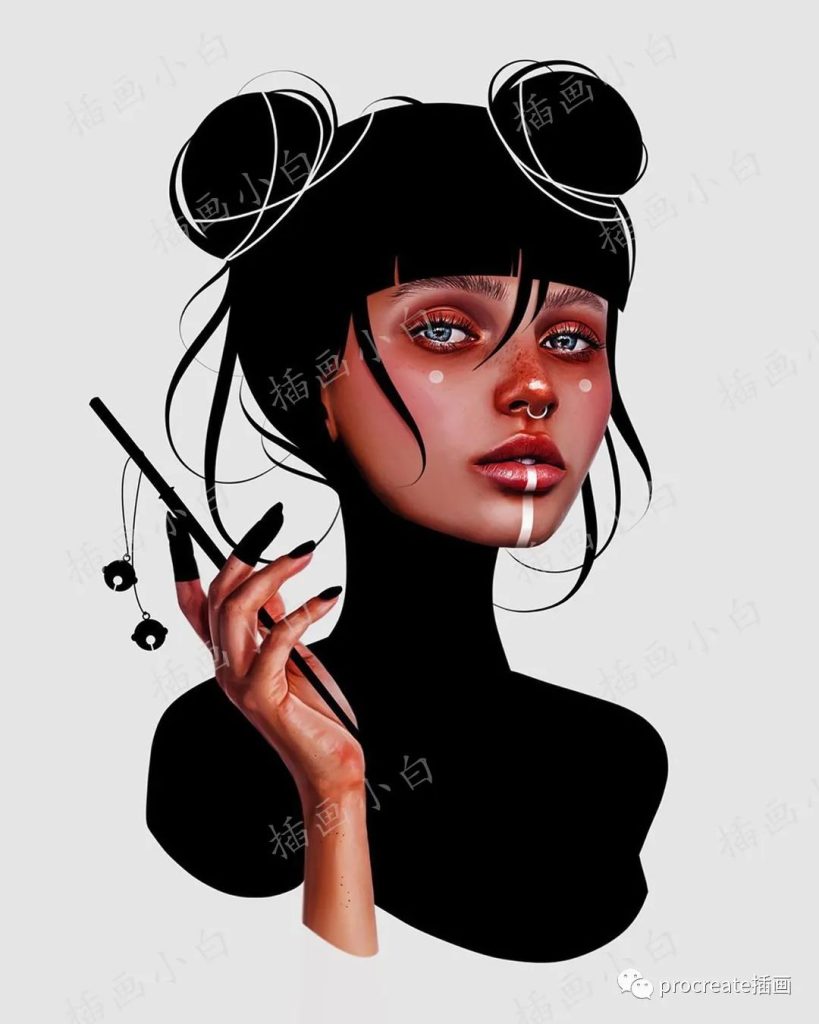 图片[6]-ins大神la-aura的ipad写实人像厚涂绘画笔刷+绘画视频+作品集【0151】-procreatechahua