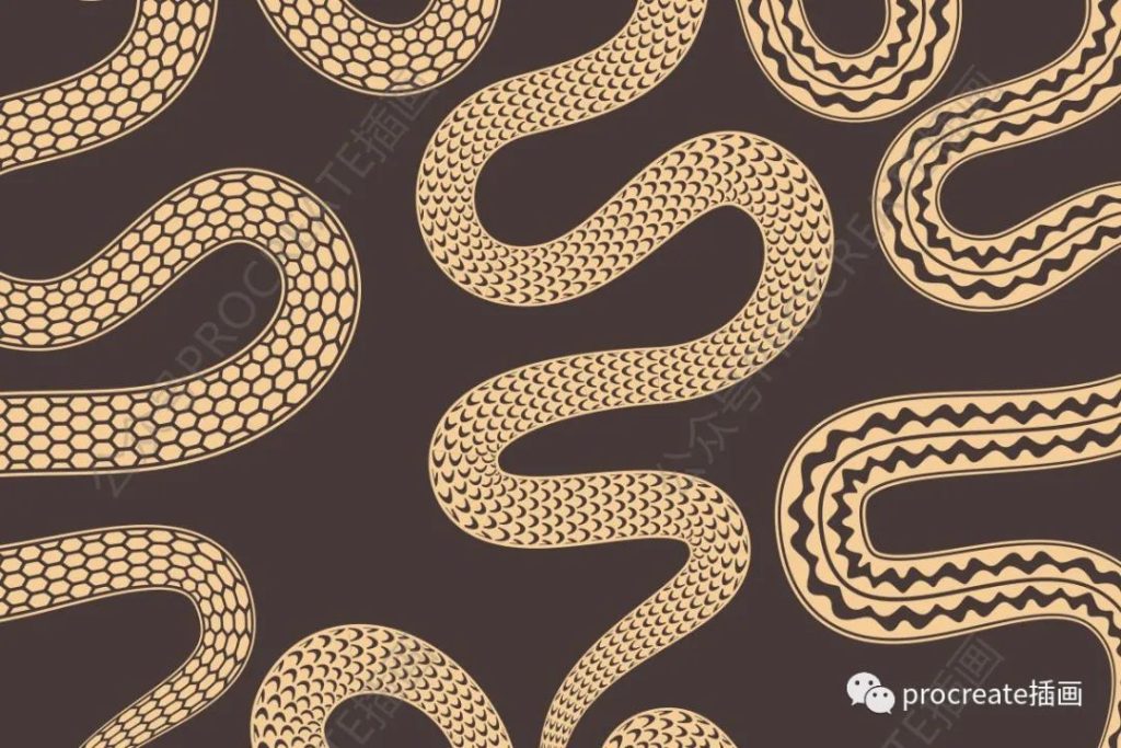 图片[1]-皮肤蛇图案AI画笔（Ai）【0452】-procreatechahua