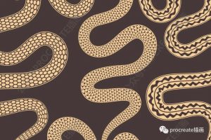 皮肤蛇图案AI画笔（Ai）【0452】-procreatechahua