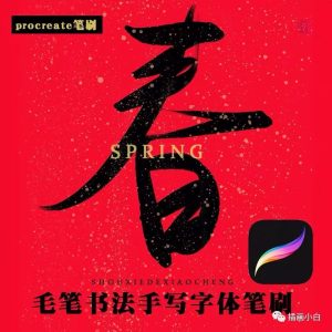 Procreate毛笔书法手写字体笔刷+宣纸背景纸400+张【0031】-procreatechahua